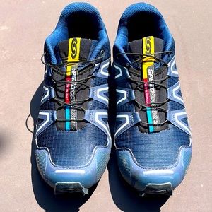 They’re too small.  As nice pair of lightly worn trail shoes.